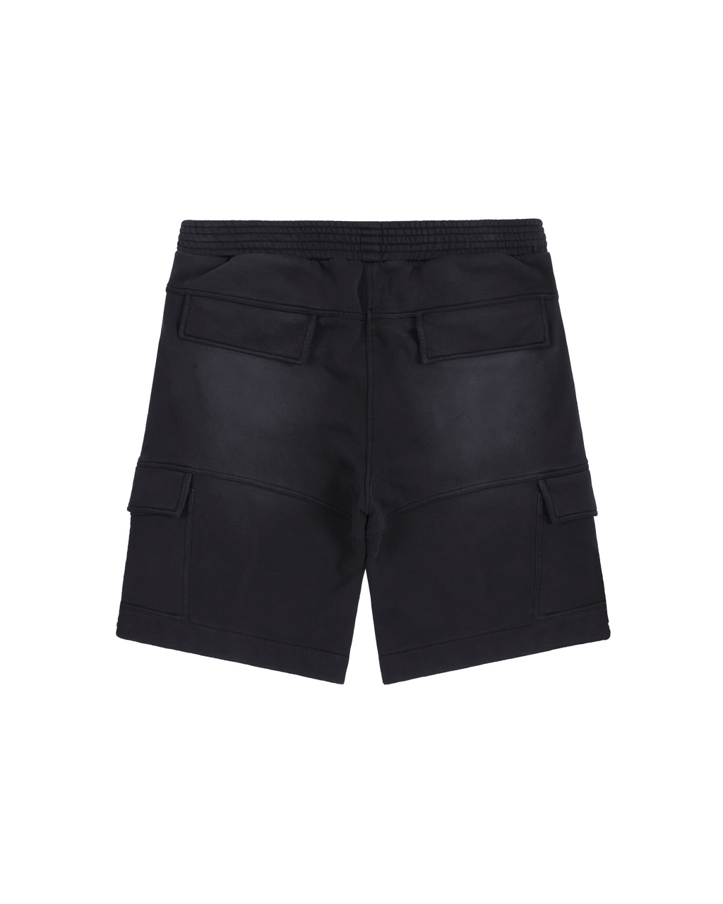 BLACK GARMENT DYE CARGO SHORTS - 2