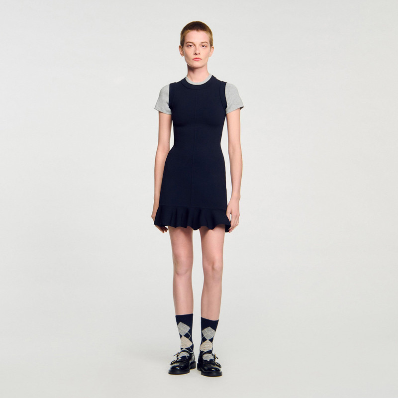 Sandro 2-IN-1 MINI KNIT DRESS outlook