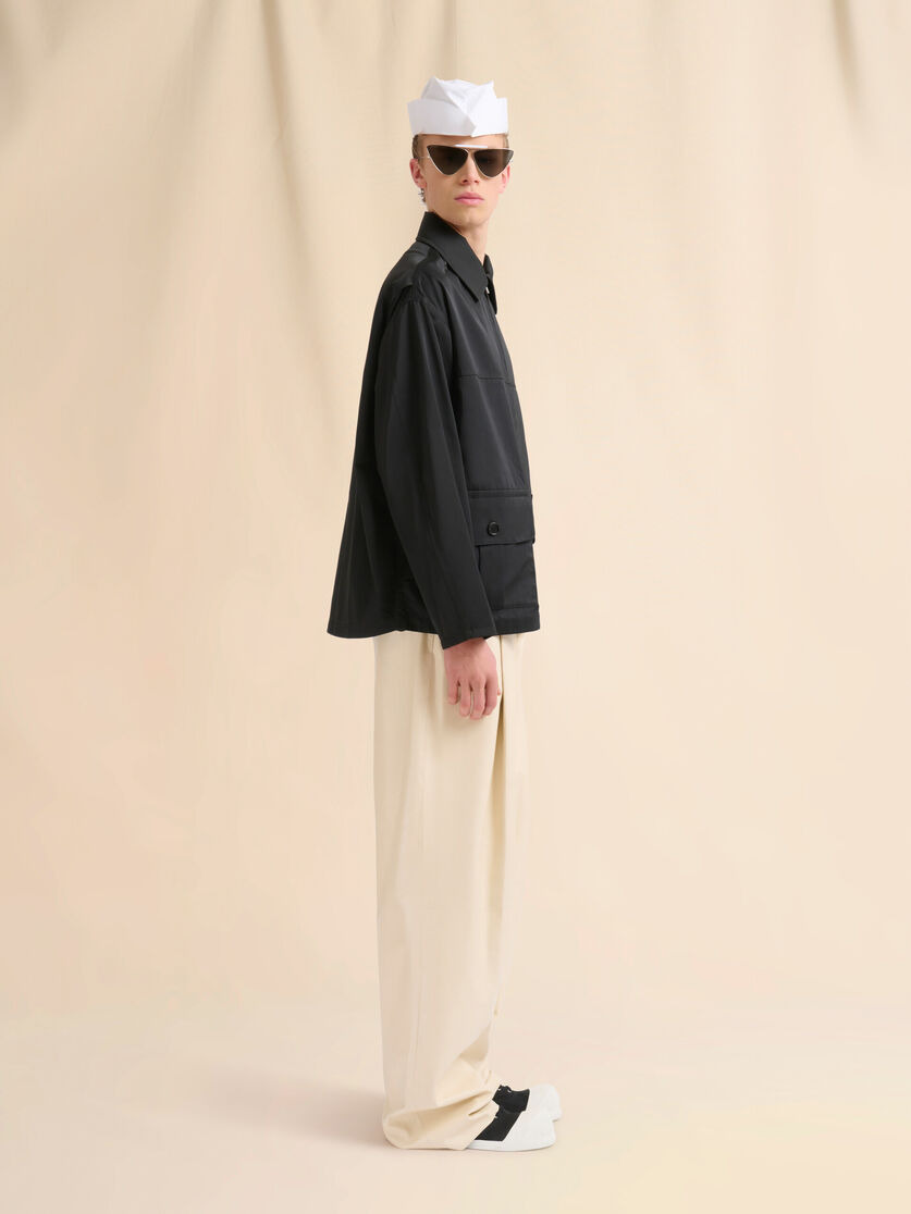 BLACK WATER-REPELLENT TAFFETA JACKET - 6