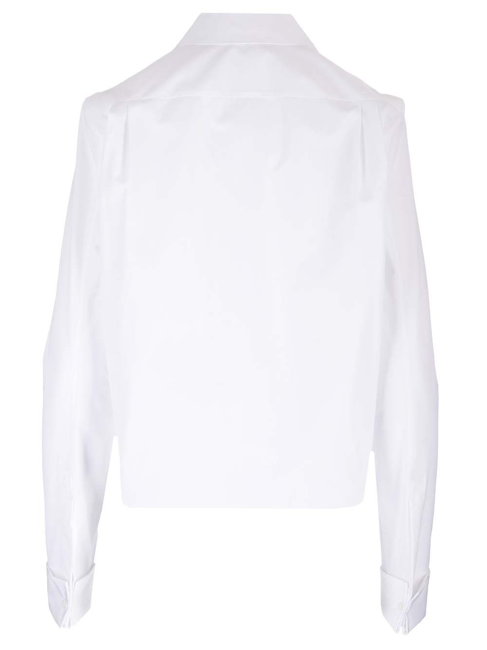 White Pleated Cotton Shirt Shirts White - 2