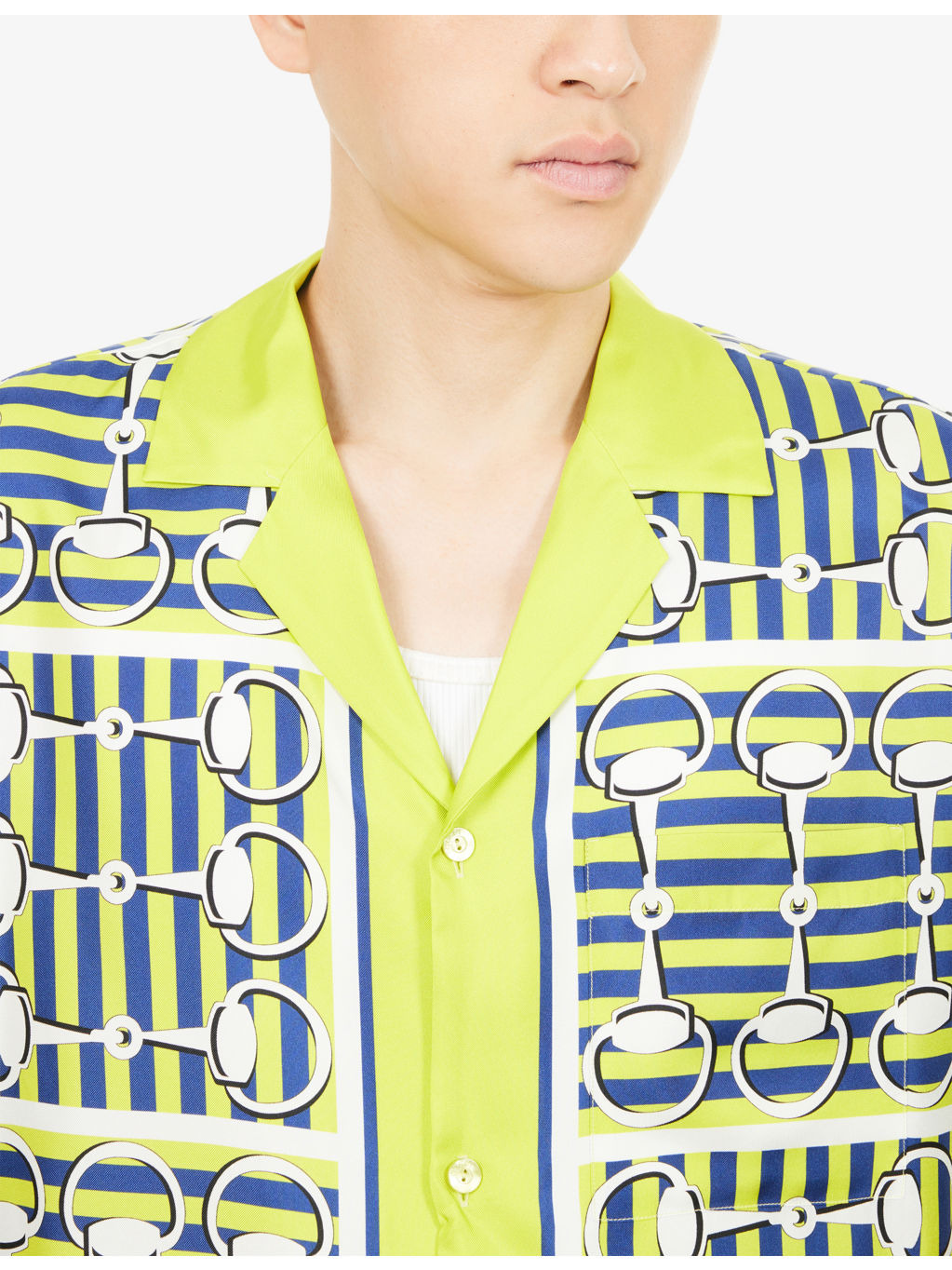 Horsebit Short-Sleeves Silk Shirt - 5
