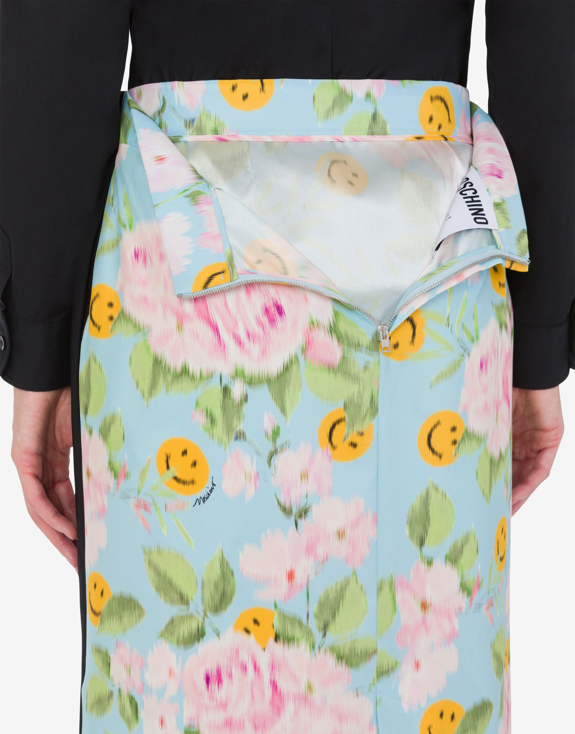 CRÊPE AND SATIN SKIRT - 3
