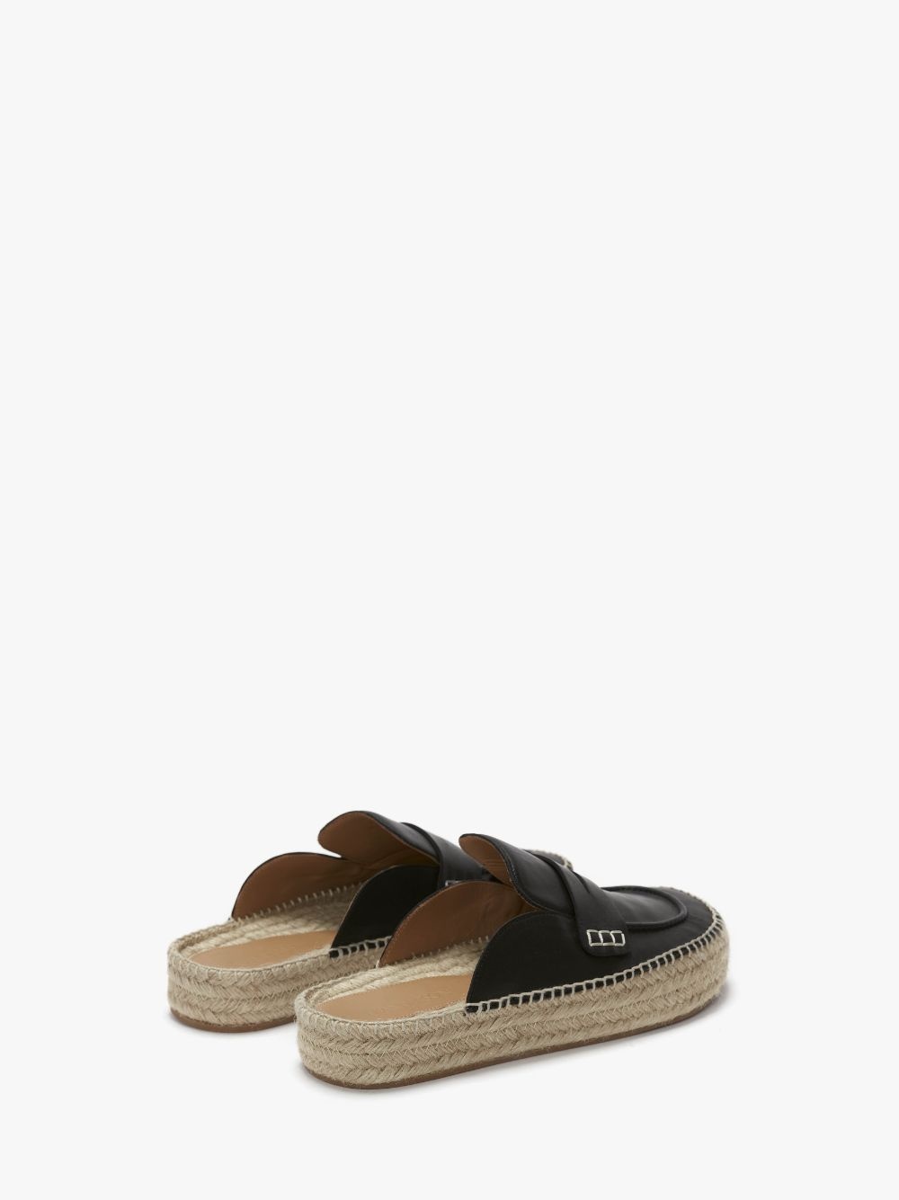 LEATHER ESPADRILLE LOAFER MULES - 3