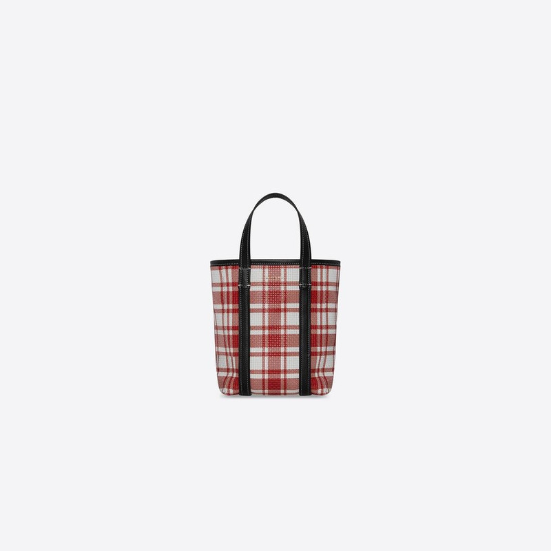 Women's Barbes Small North-south Shopper Bag Check Printed in Red 1
