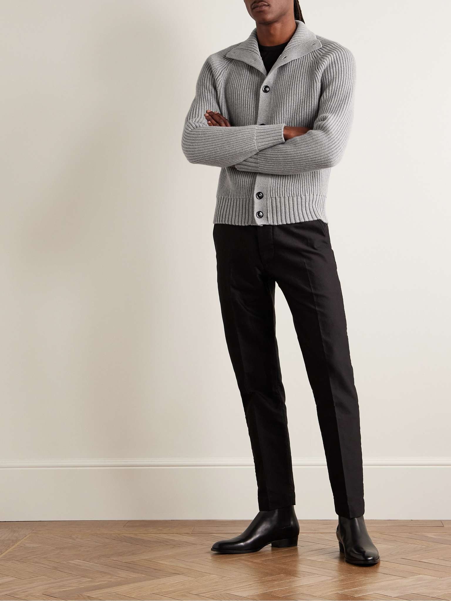 Ribbed Wool and Cashmere-Blend Cardigan - 4