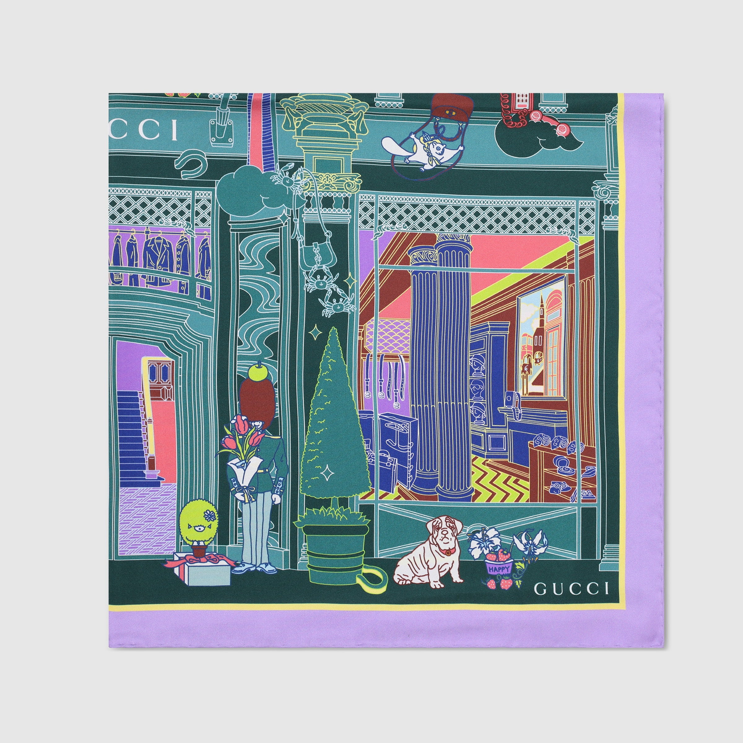 Printed silk twill carré - 2