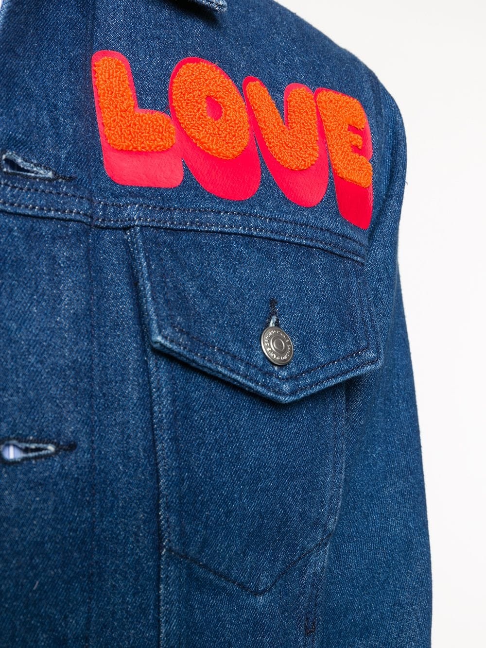 Love patch denim jacket - 5