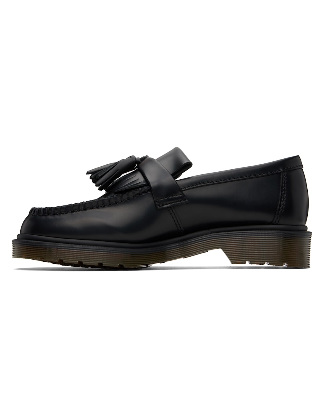 Black Adrian Smooth Leather Tassel Loafers - 3