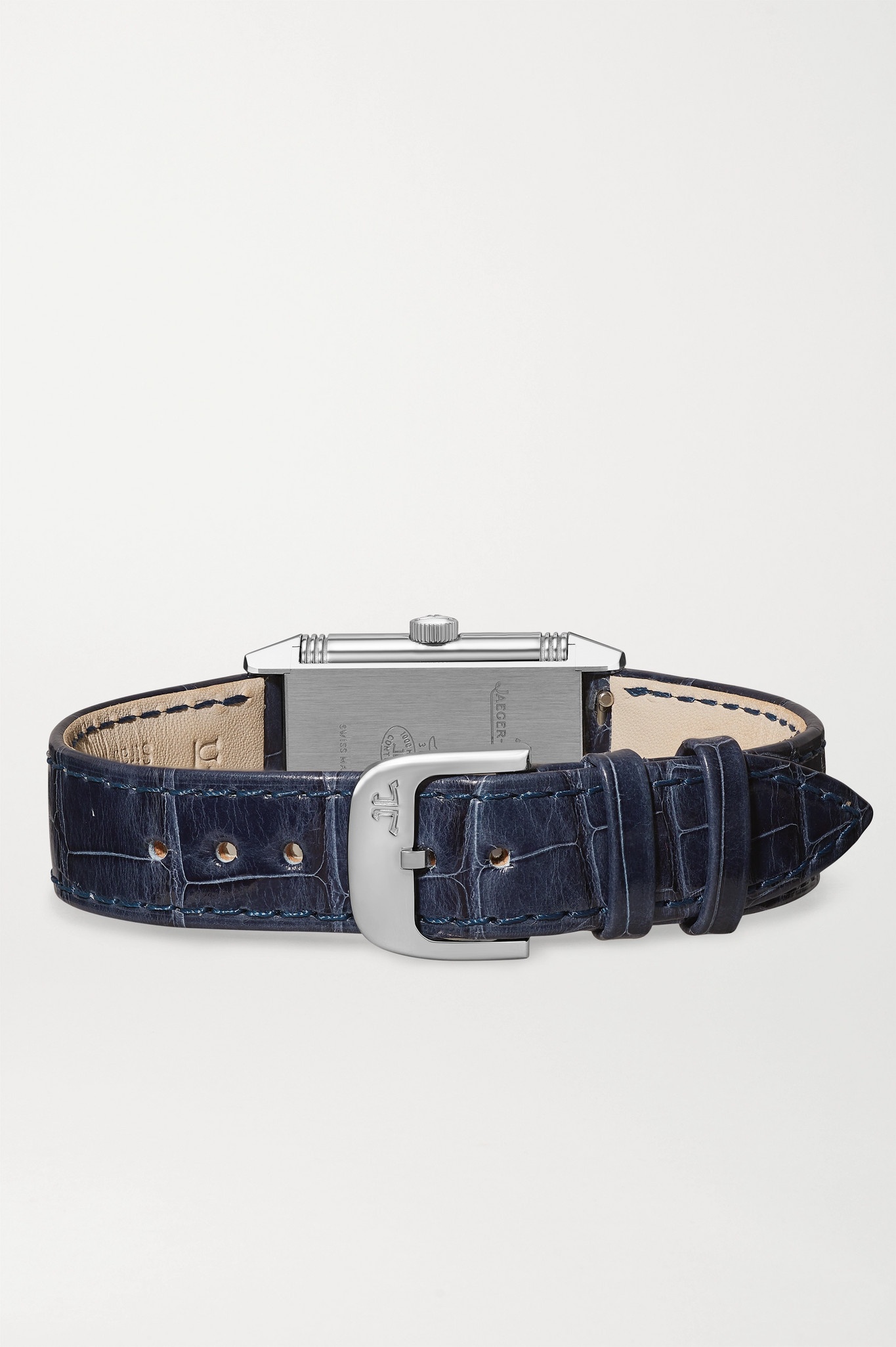 Reverso Classic Small 35.8mm x 21mm stainless steel and alligator watch - 7