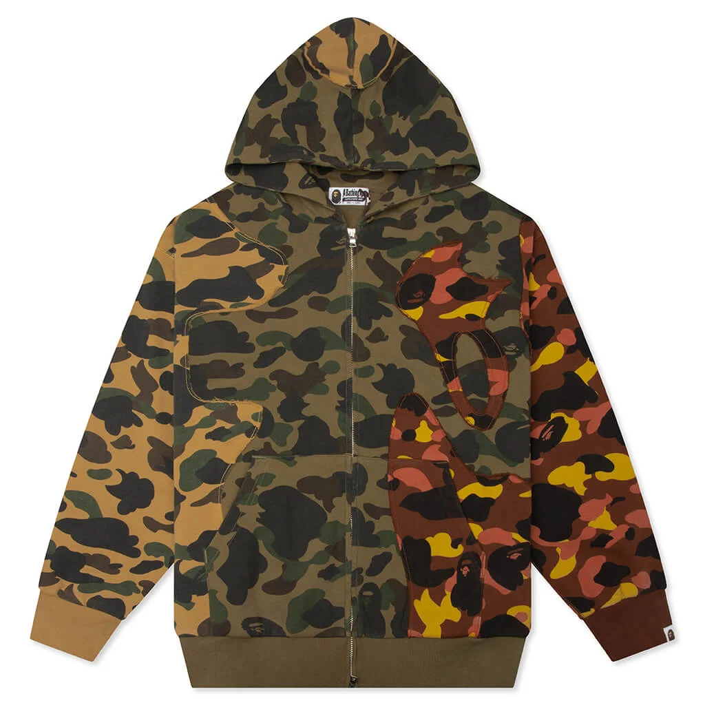 1ST CAMO UPCYCLED RELAXED FIT FULL ZIP HOODIE - MULTI - 1