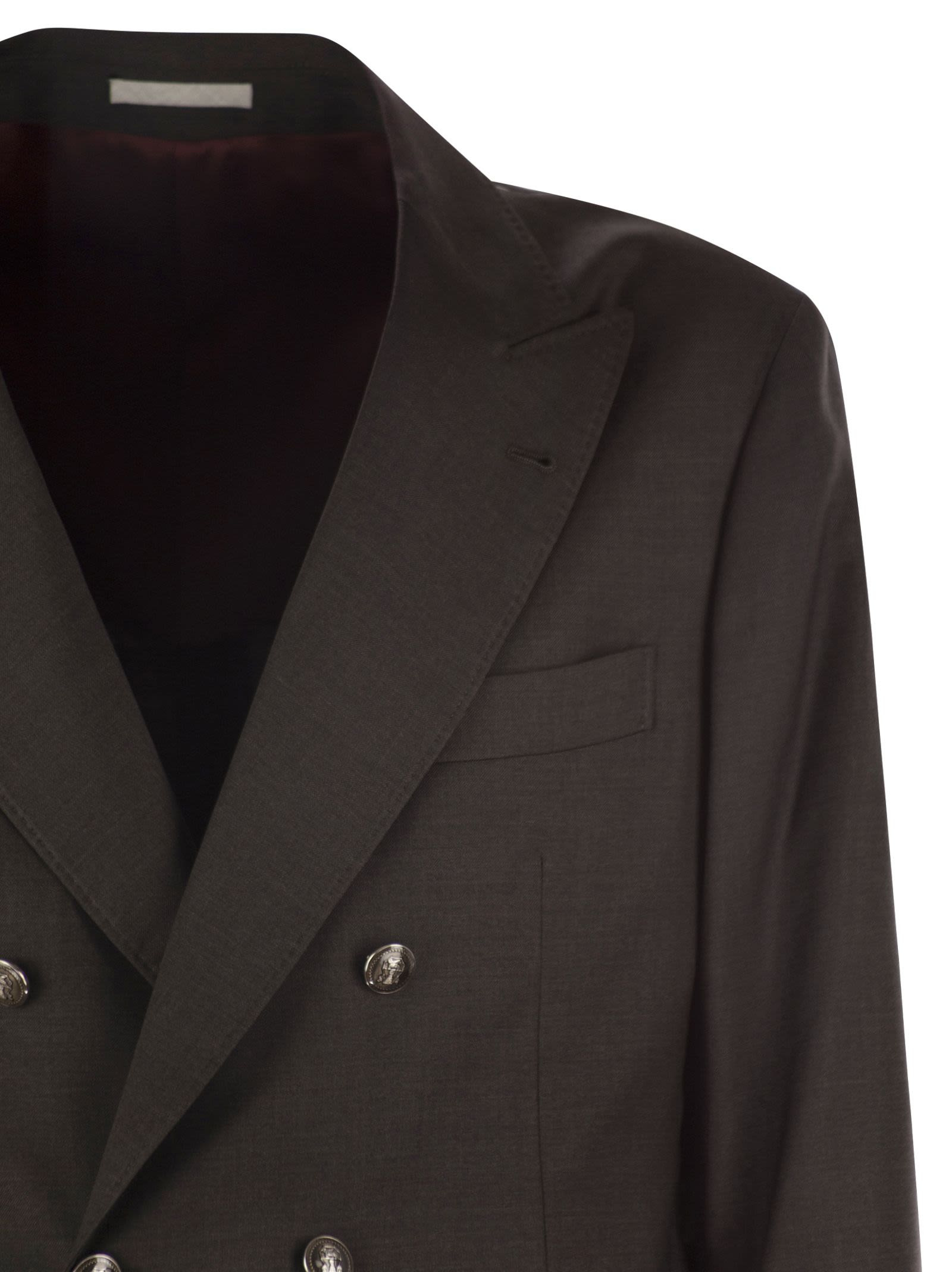 Brunello Cucinelli Men Set With Chest And Half Jacket And Leisure-Fit Trousers With Pleats - 4