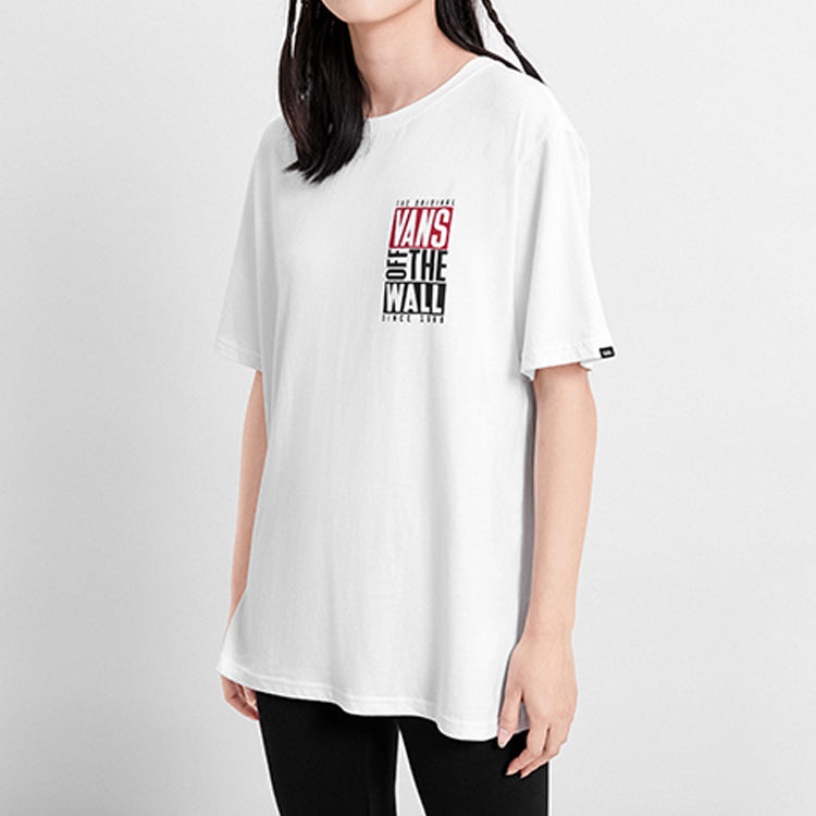 Vans Alphabet Printing Short Sleeve Couple Style White VN0A4MM5WHT - 3
