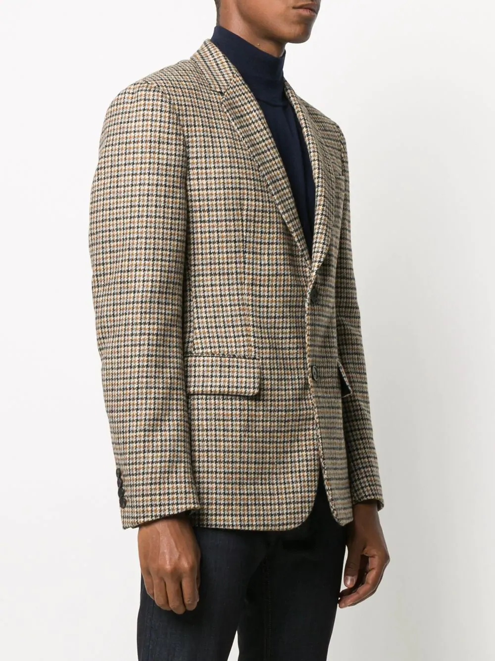 houndstooth check wool blazer - 3