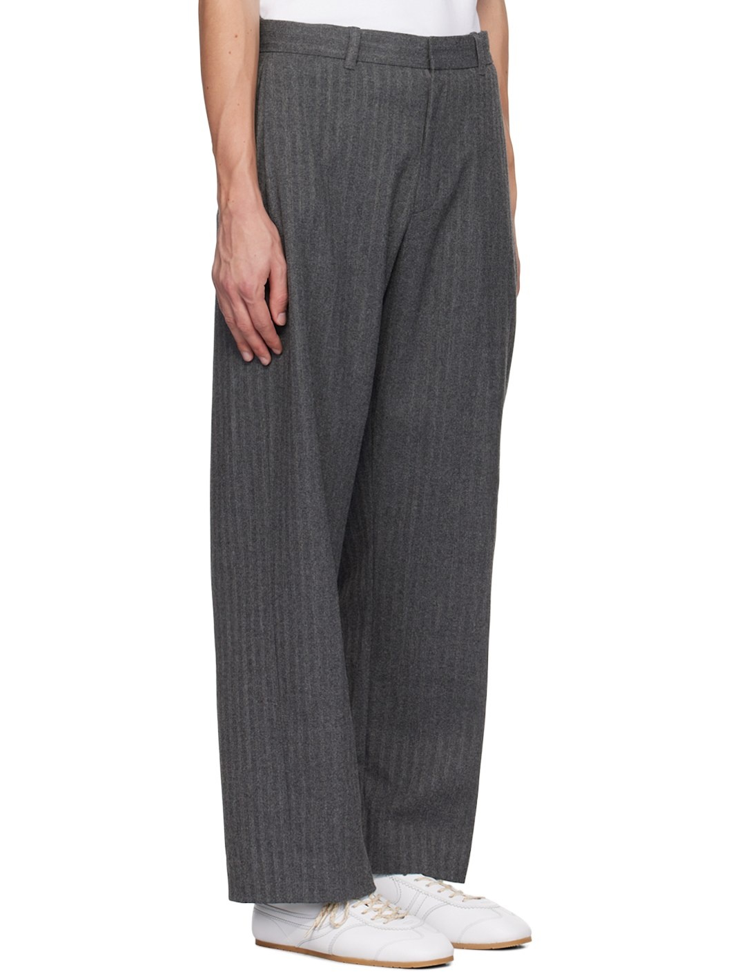 Gray Pleated Trousers - 2