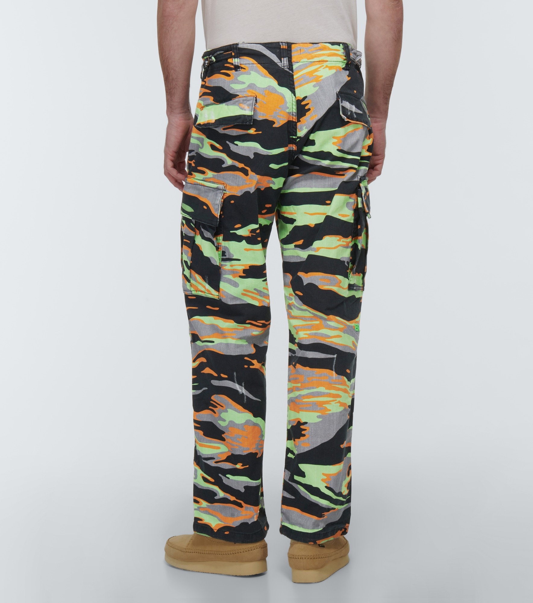 Printed cotton cargo pants - 4