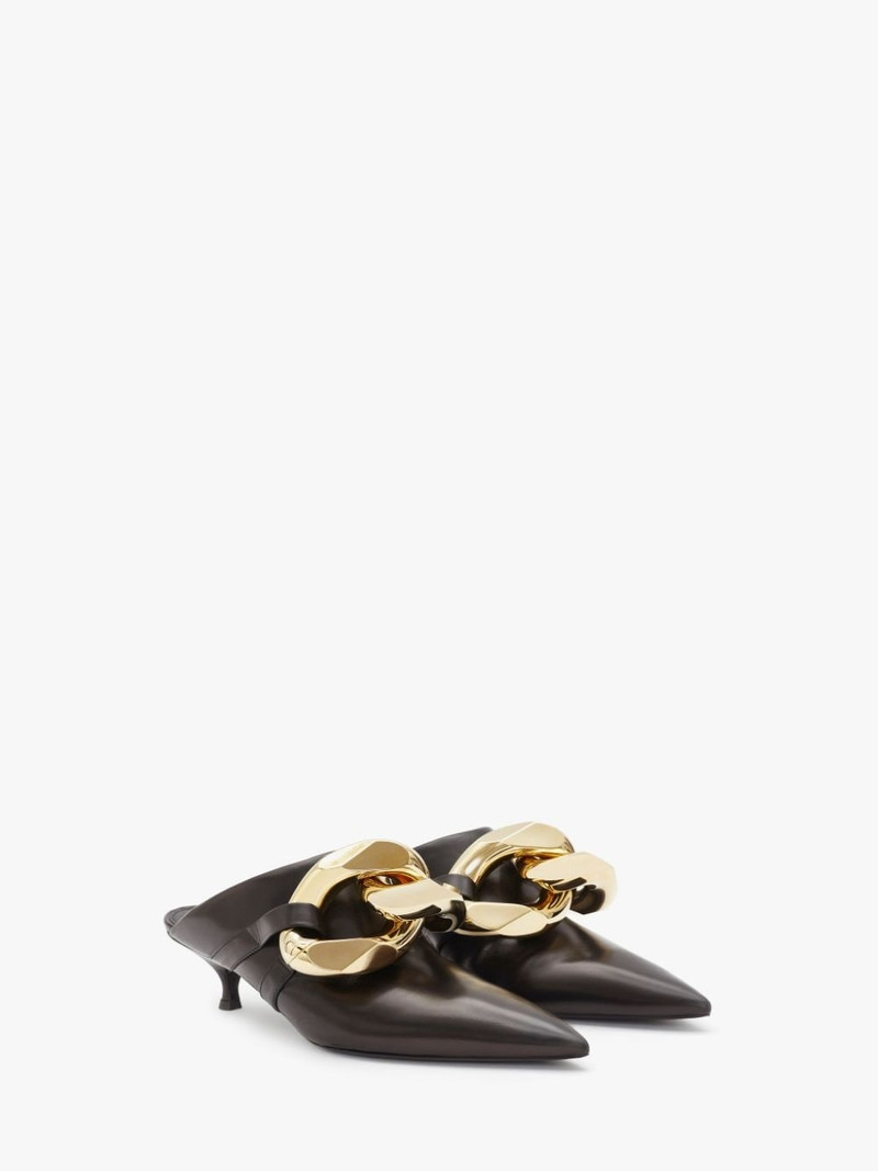 JW Anderson CHAIN LEATHER KITTEN MULES outlook