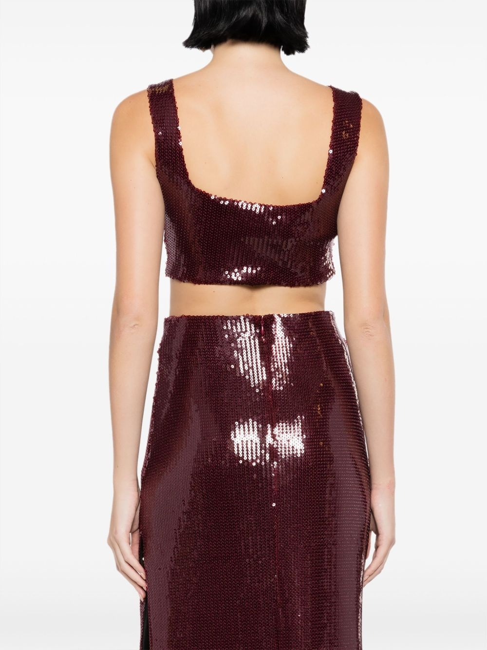 Beating Heart sequinned cropped top - 4