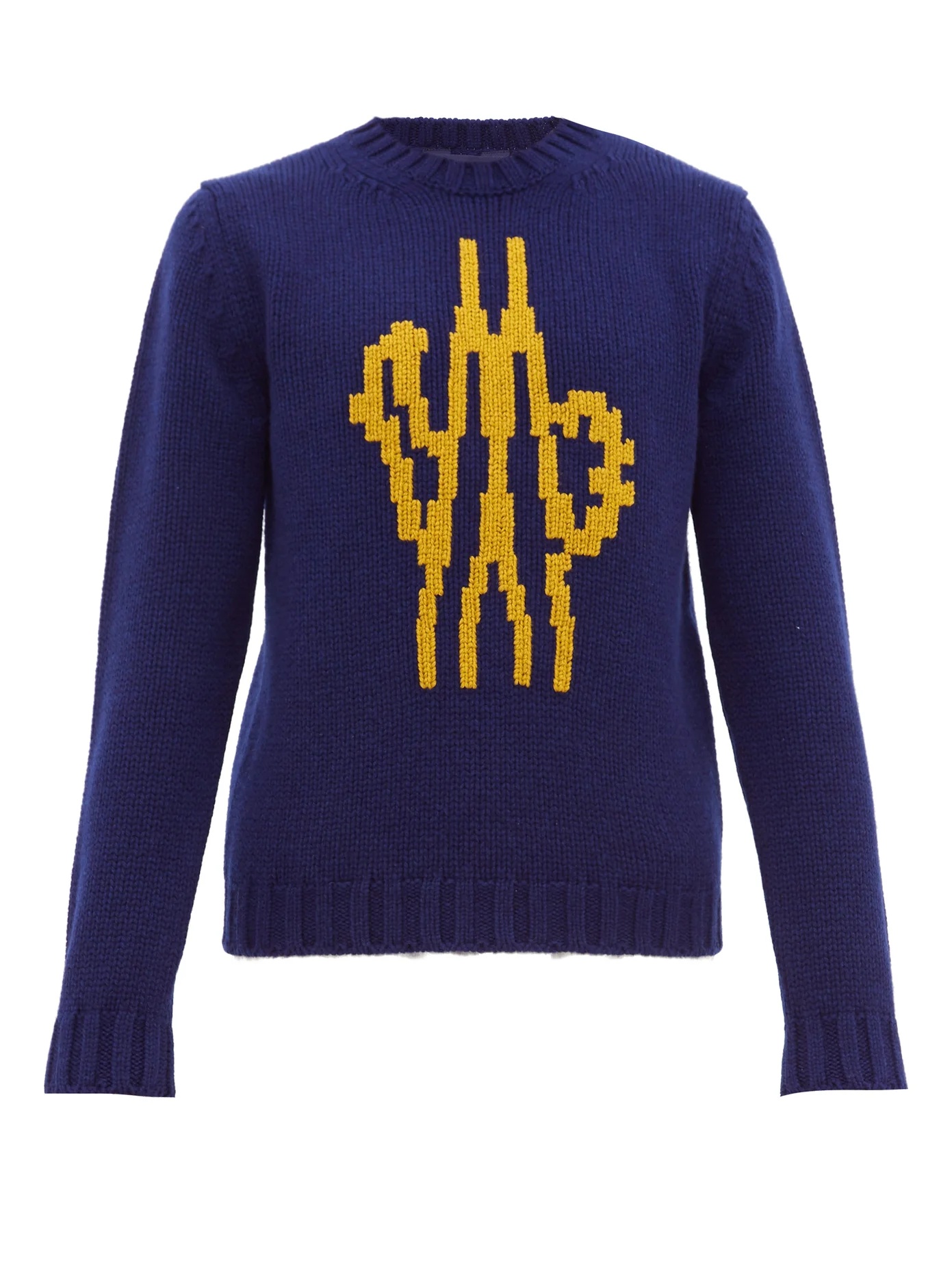 Logo-intarsia wool sweater - 1