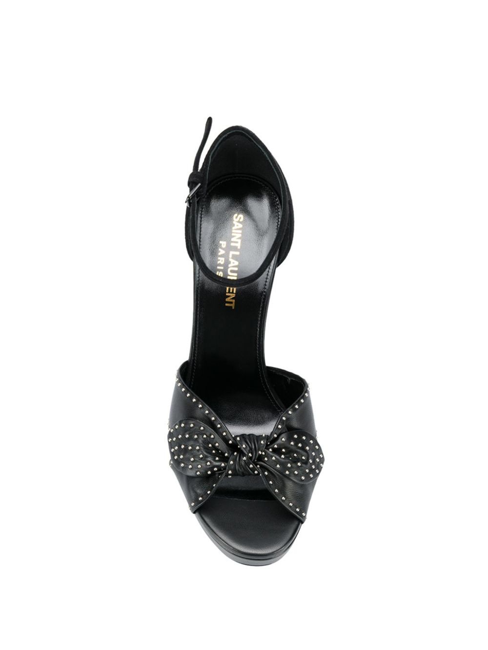 studded bow leather sandals - 4