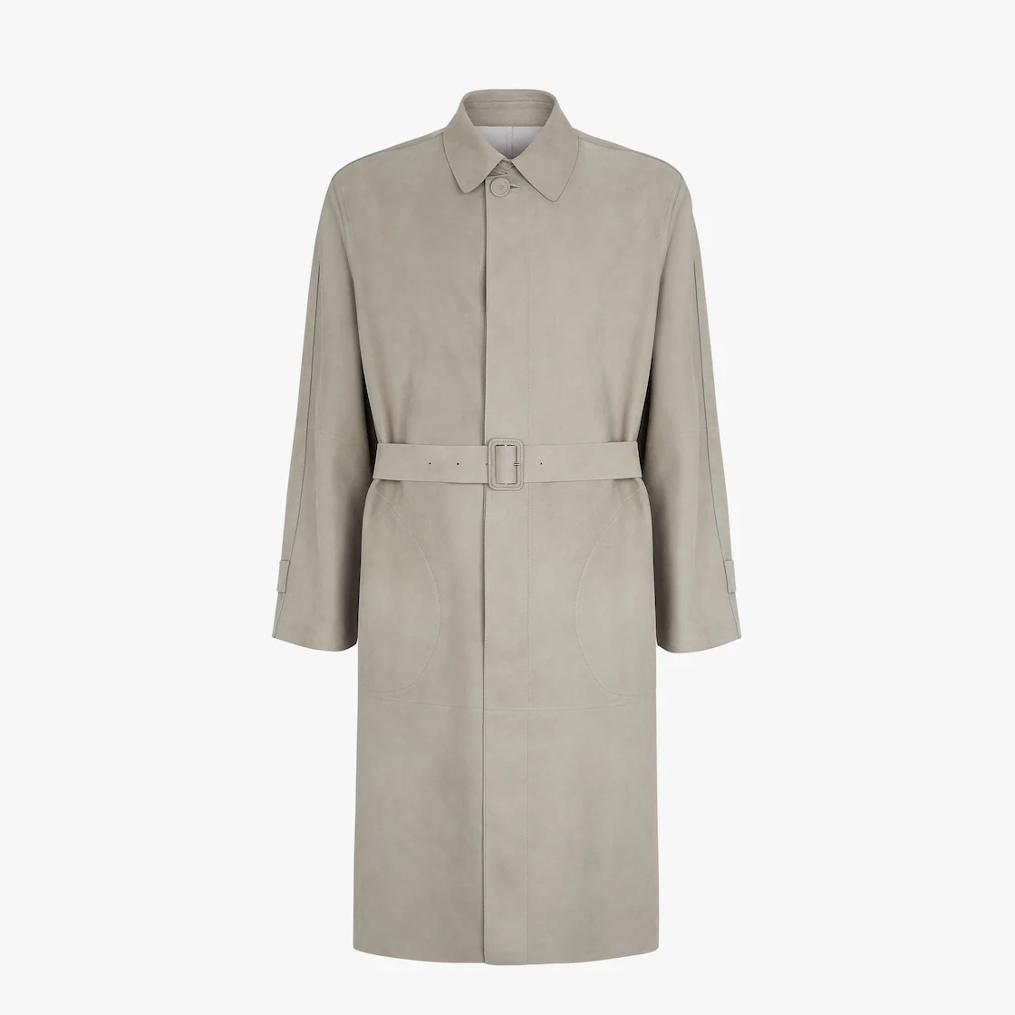 Gray suede trench coat - 1