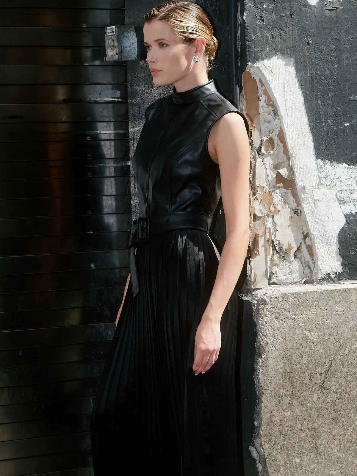 525 X DL10C: Cornelia Mock Neck Midi Dress - 1
