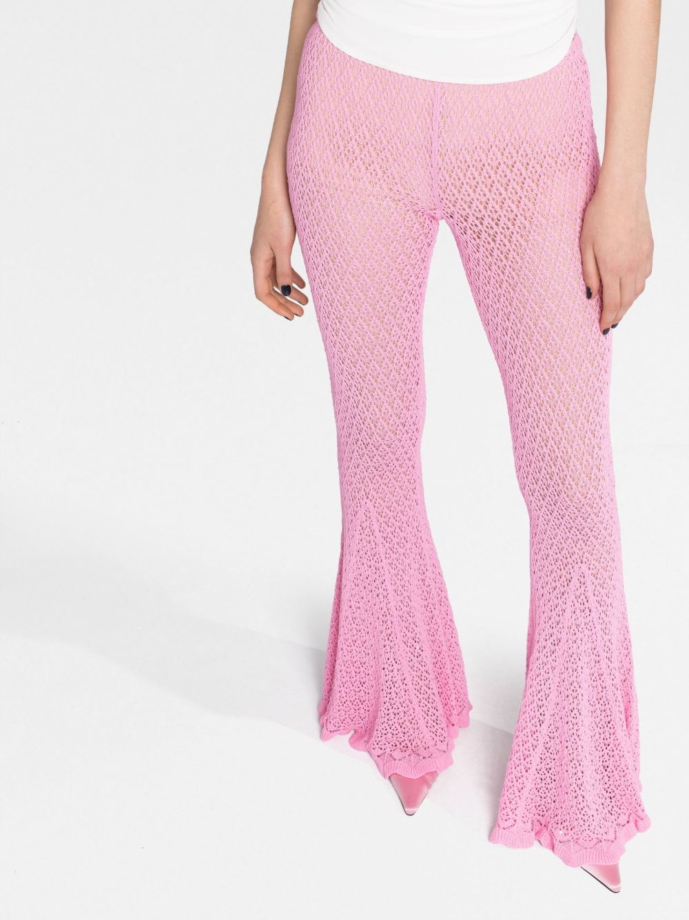 knitted flared trousers - 5