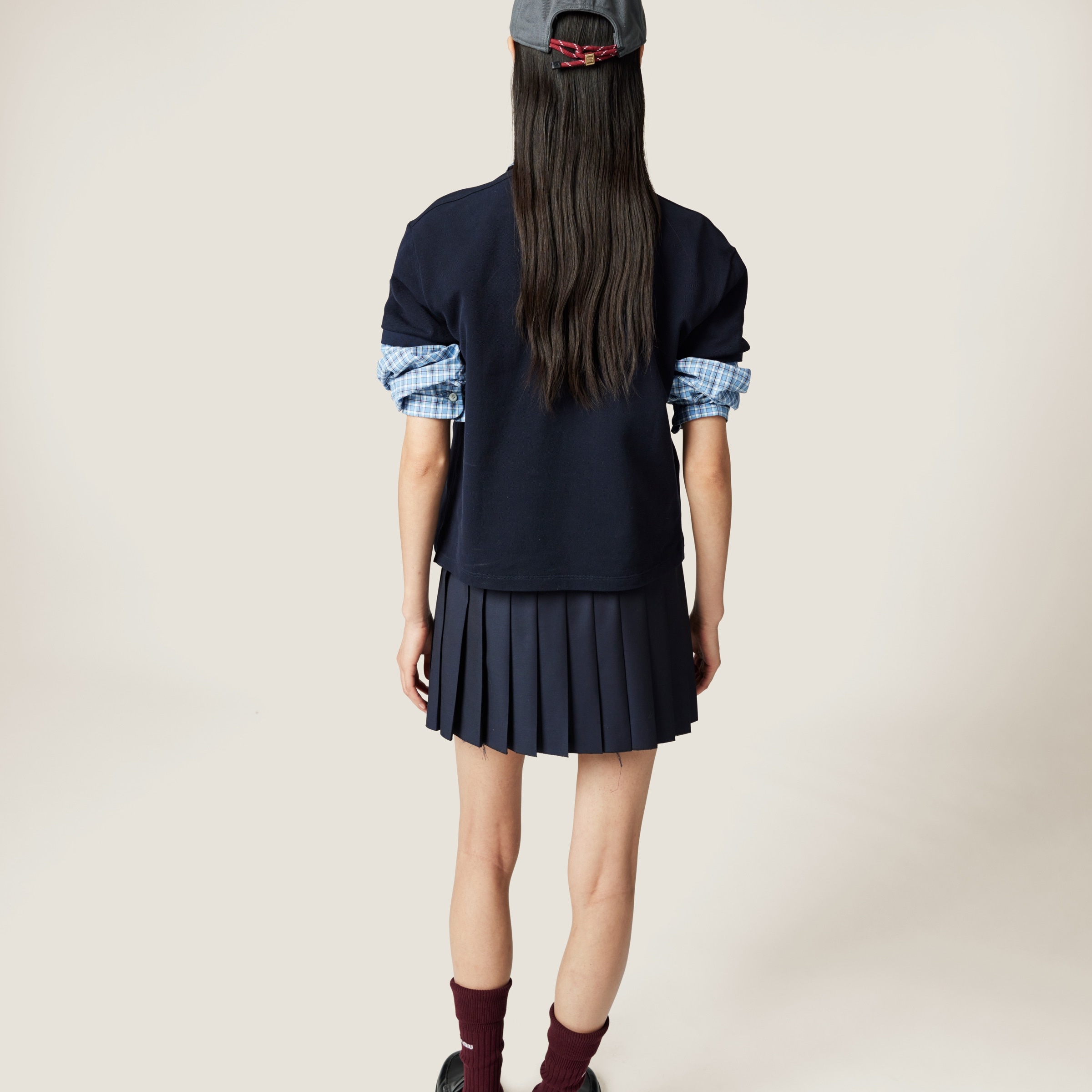 Pleated batavia miniskirt - 3