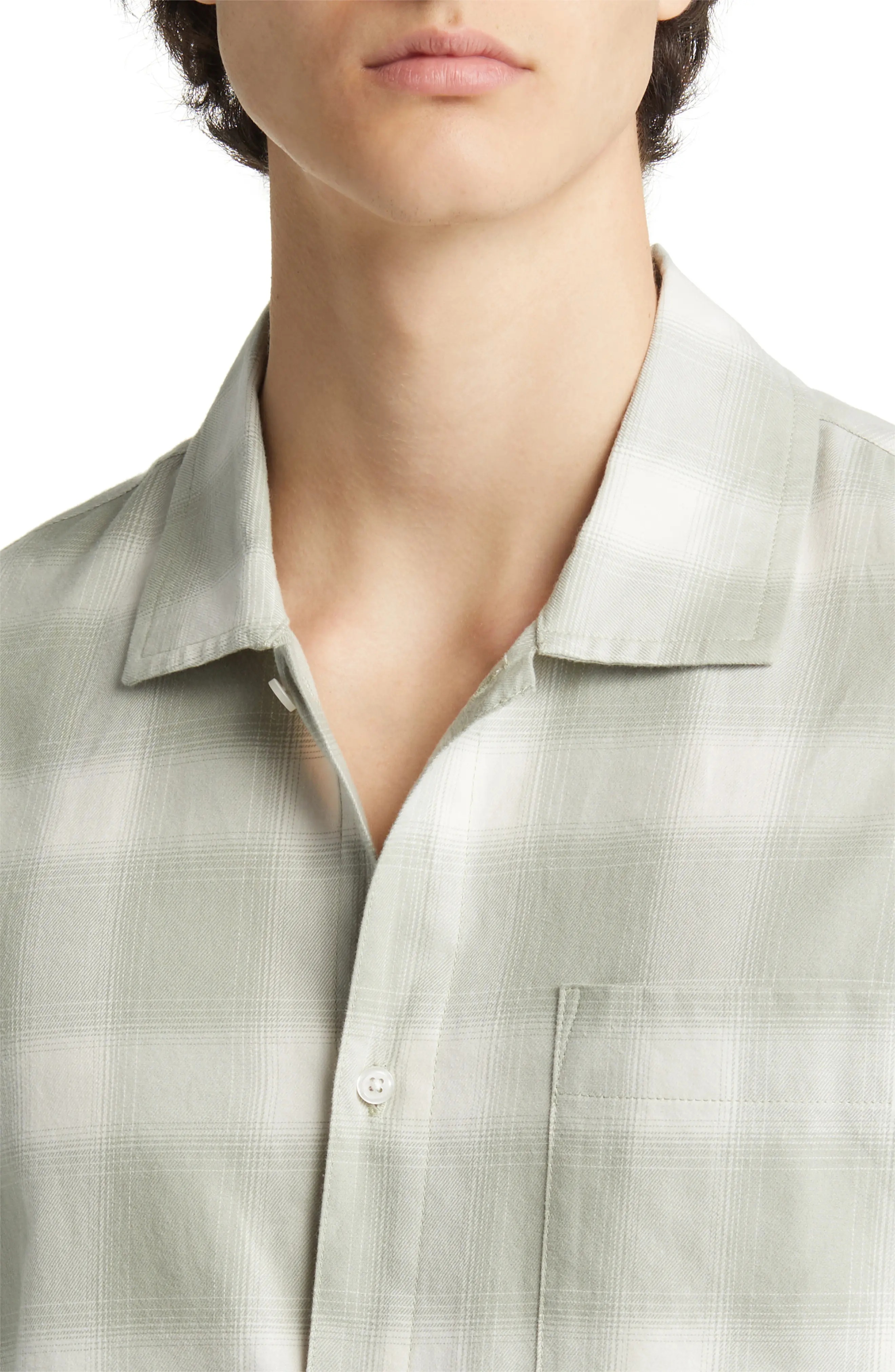 Plaid Lightweight Button-Up Shirt - 2