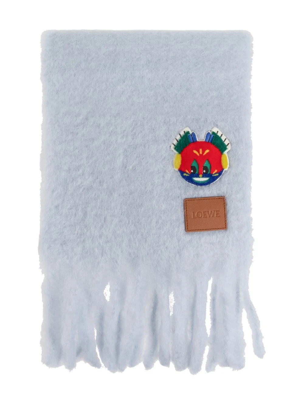 x Louis Wain appliqué fringed scarf - 1