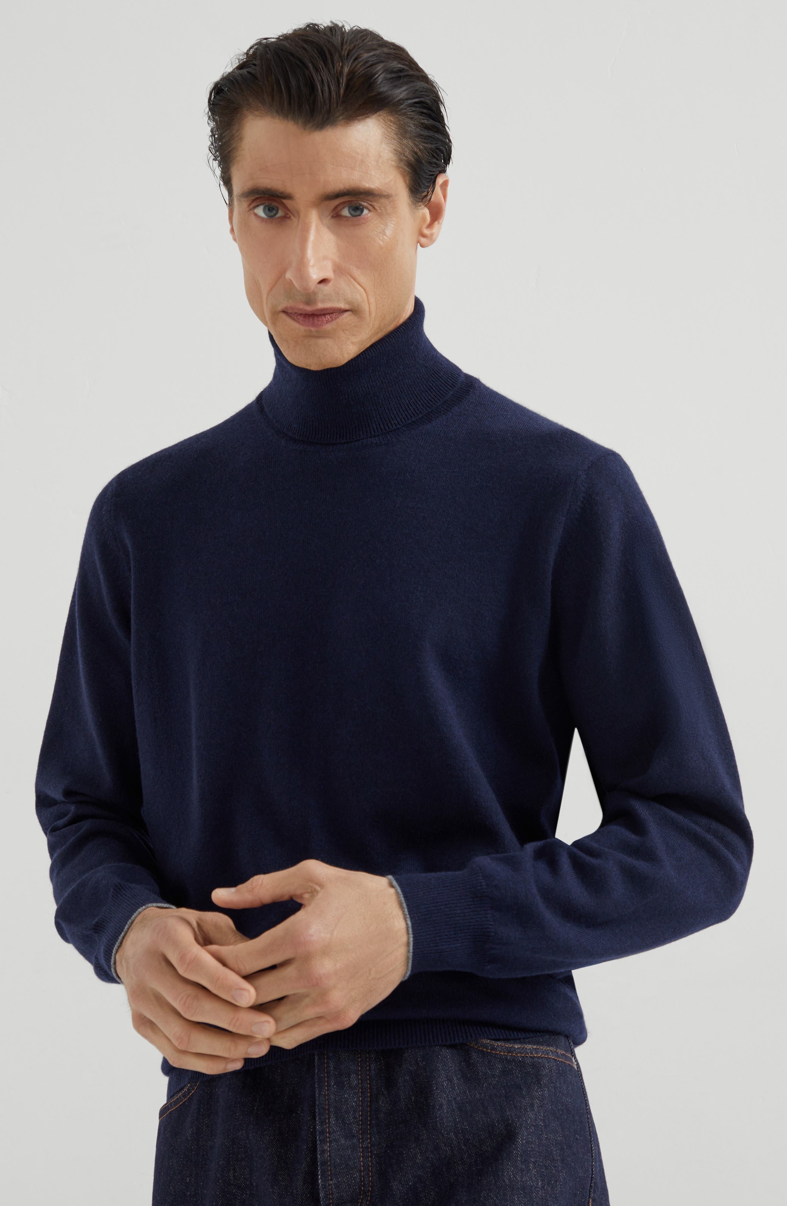 Brunello Cucinelli Turtleneck sweater in Navy Blue at Nordstrom - 2