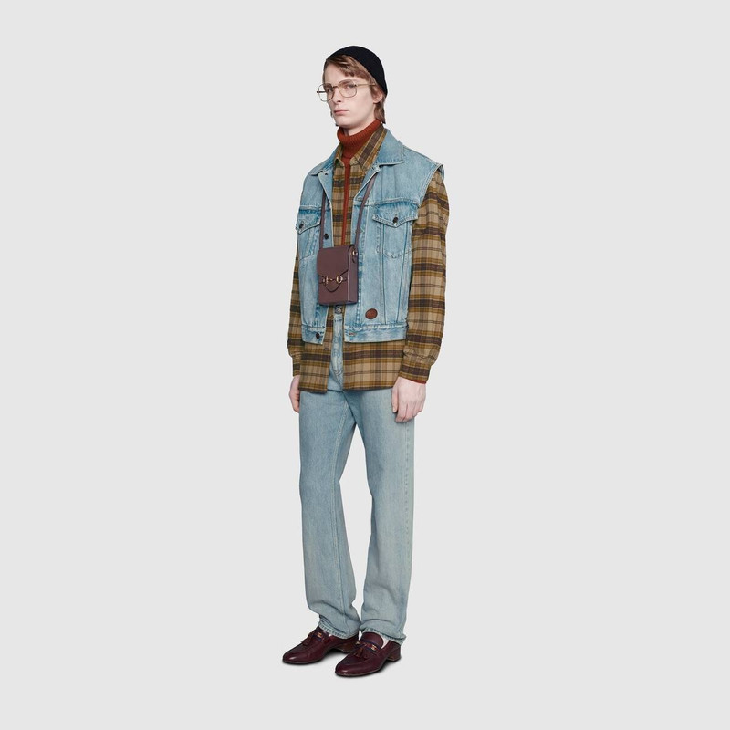 GUCCI Stone-bleached denim vest outlook