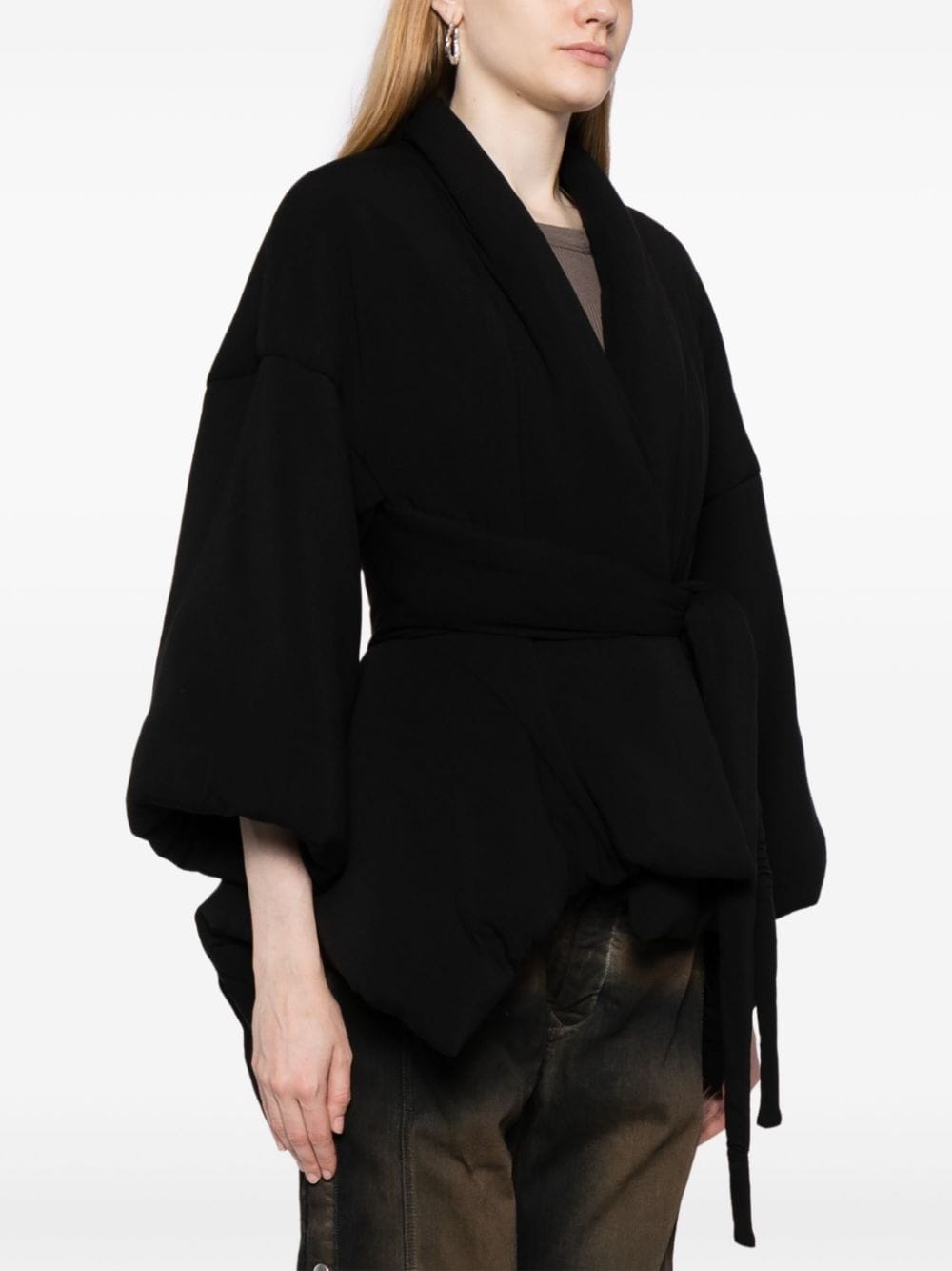 belted cropped jacket - 3