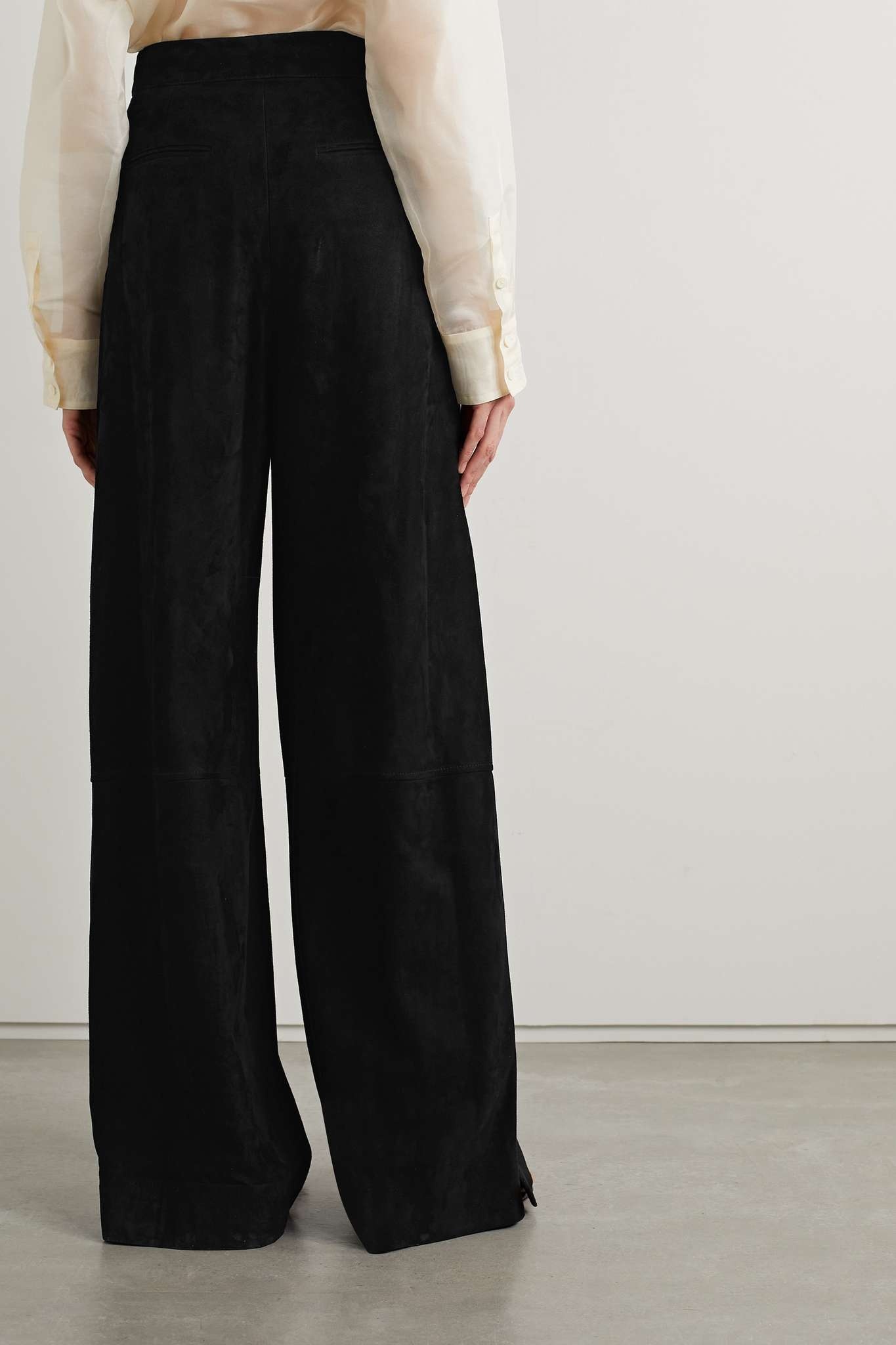 Krisla embellished suede wide-leg pants - 4