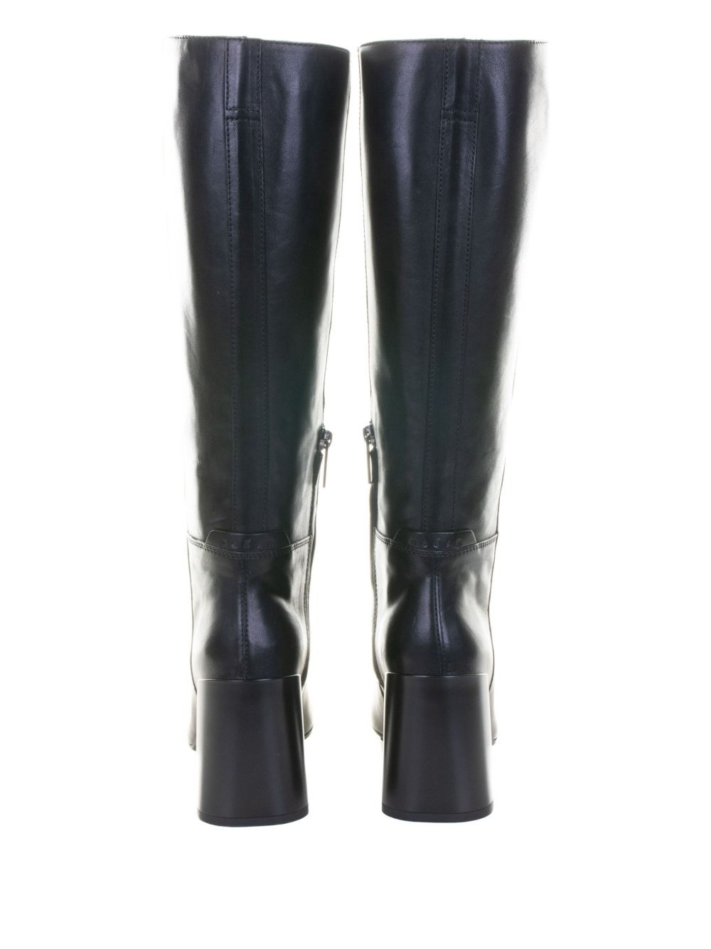 block-heel leather boots - 3