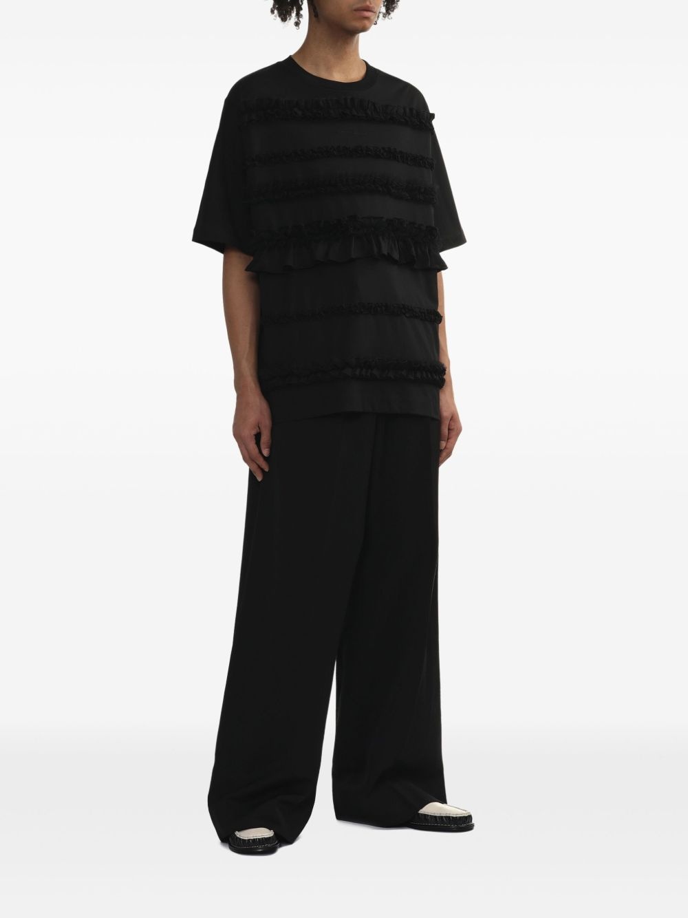 ruffle-detailing T-shirt - 2