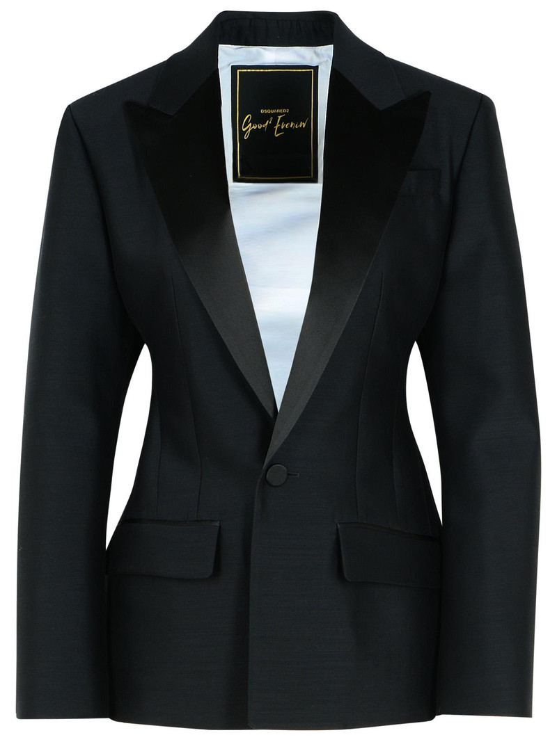 Dsquared2 'Dan' Black Virgin Wool Blend Blazer Women - 1