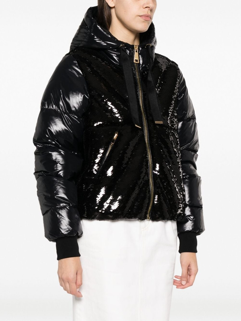 Puff Glossy Sequins hooded jacket 3