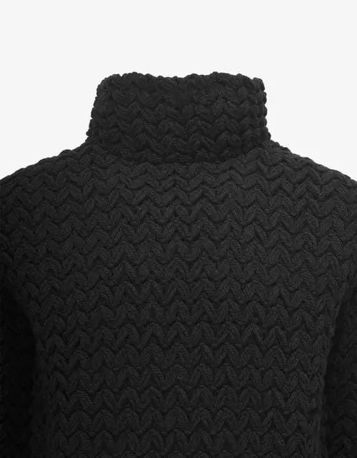 Valentino Black High-Neck Wool Knit Jumper - 4