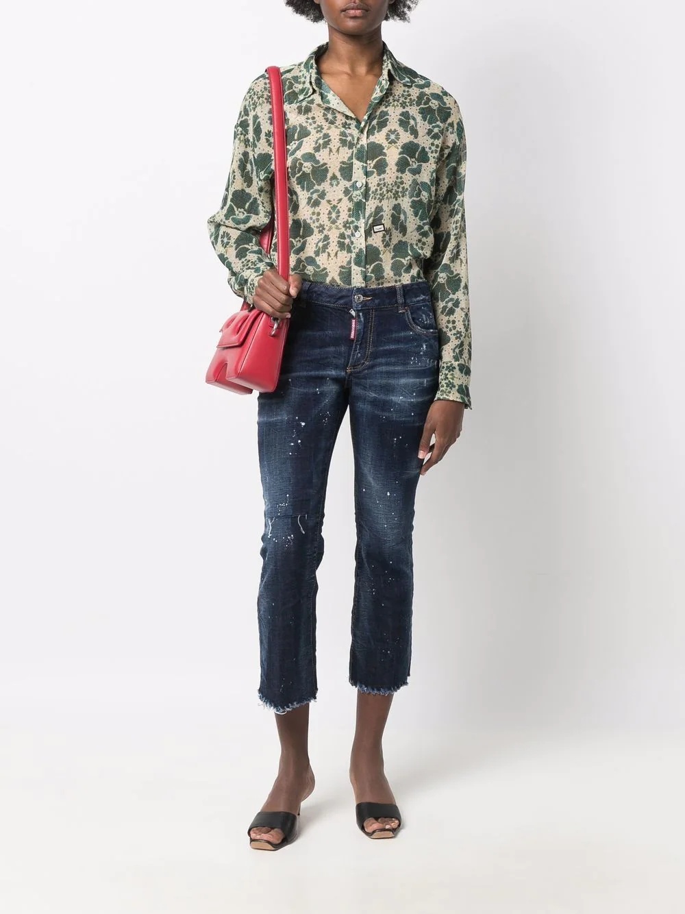 cropped flared jeans - 2