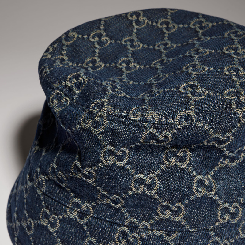 GG cotton denim bucket hat 5