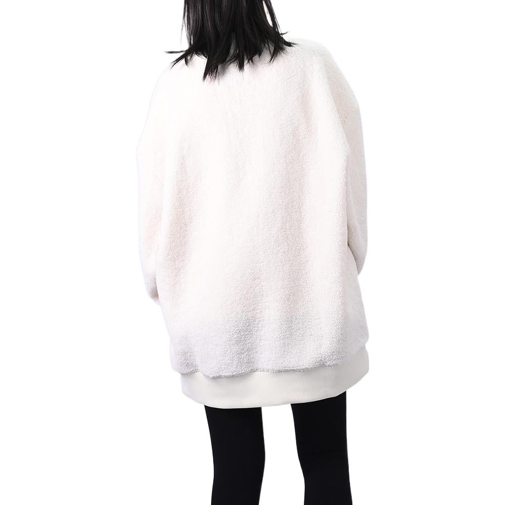Vans lamb's wool Contrast Color Stitching Round Neck Couple Style Creamy White VN0A5H7M3KS - 3