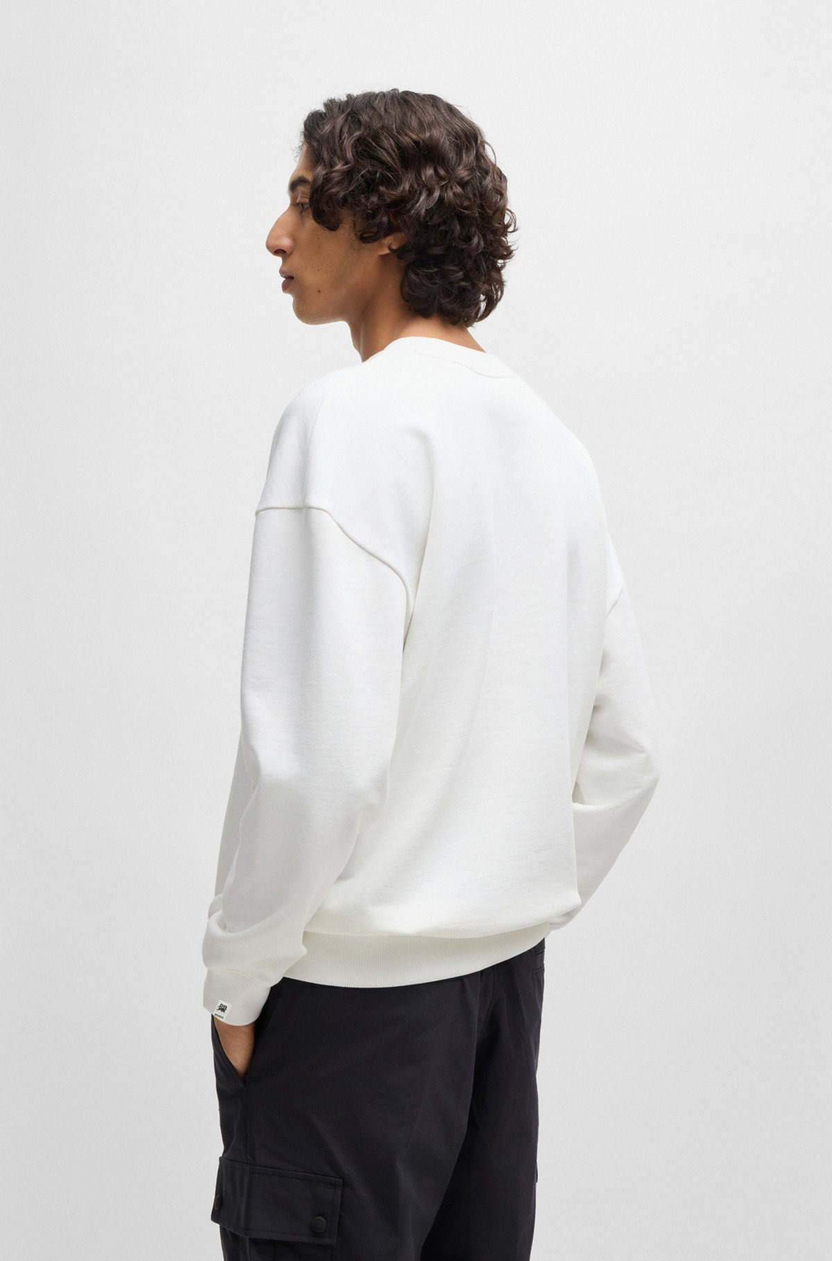 HUGO X RB COTTON-TERRY SWEATSHIRT WITH CARBON STEALTH LOGO - 5