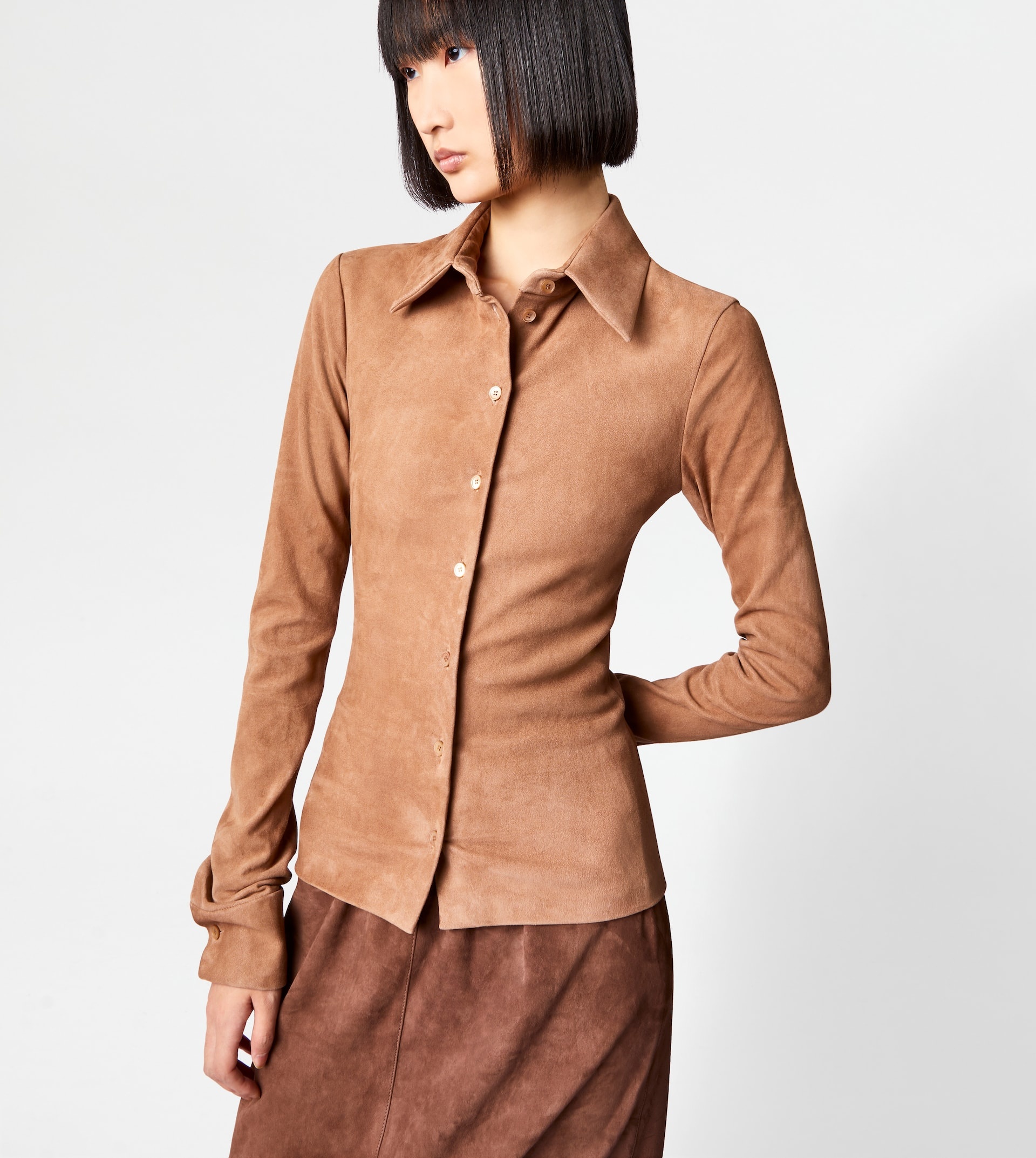 SHIRT IN SUEDE - PINK - 7