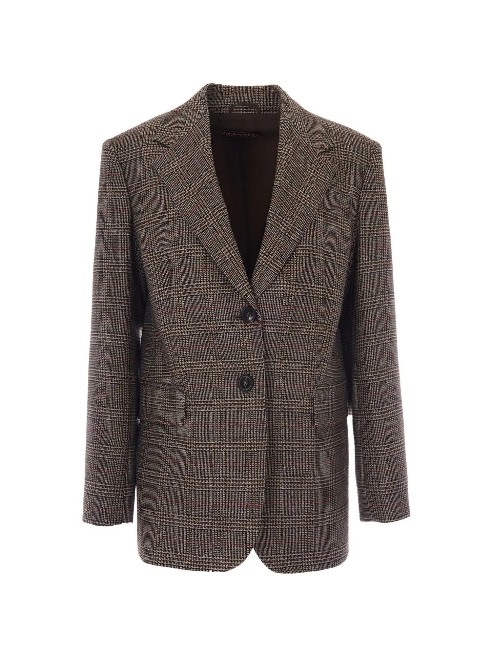 check-pattern wool blazer - 1