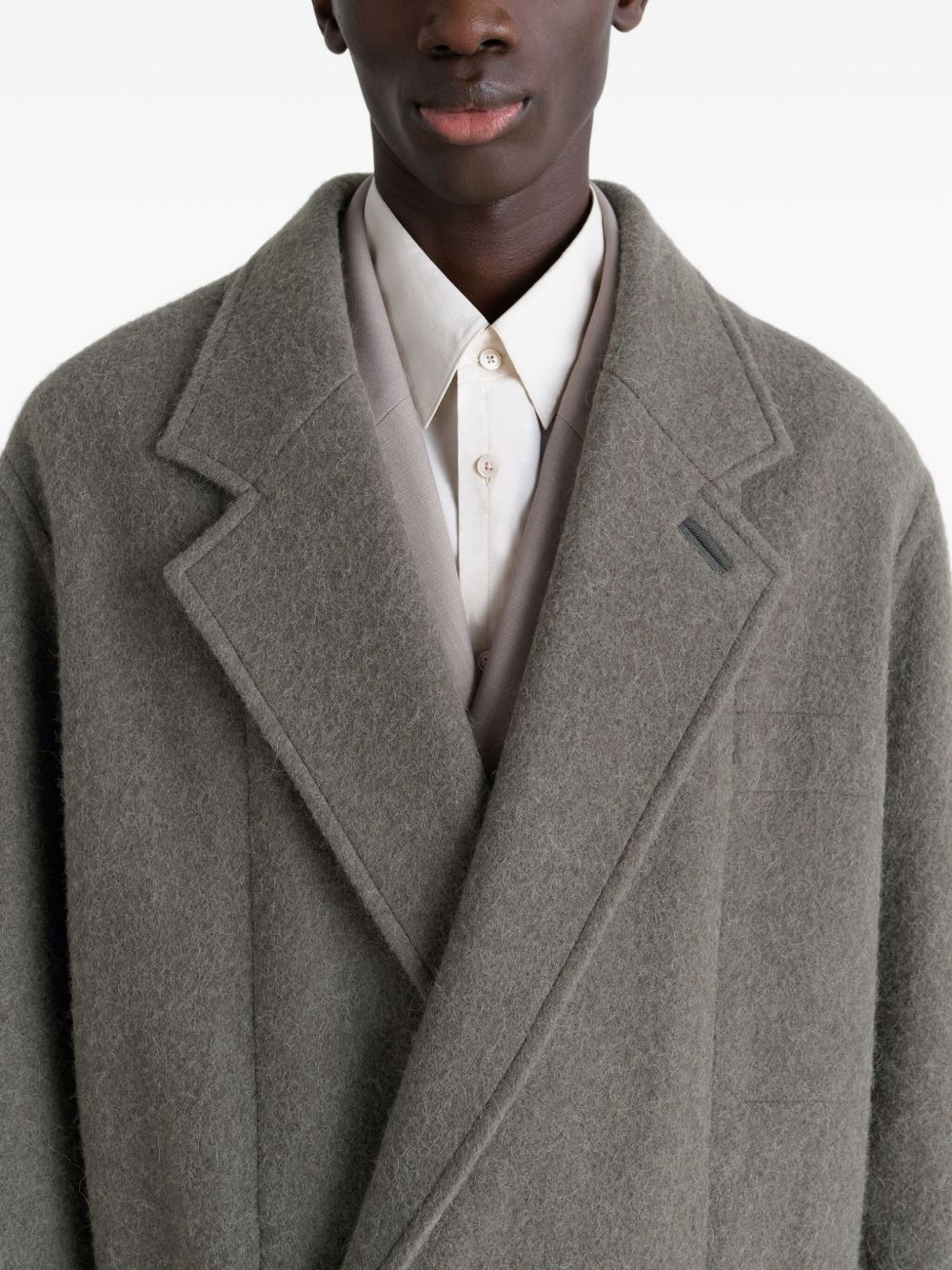 felt double-breasted coat - 5