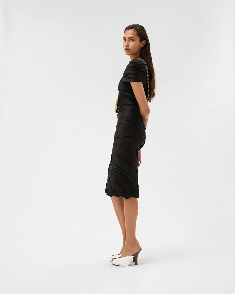 Draped Envers-Satin Midi Dress 4