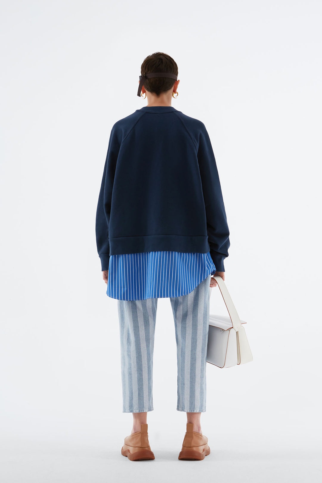DARK BLUE V NECK SWEATSHIRT - 4