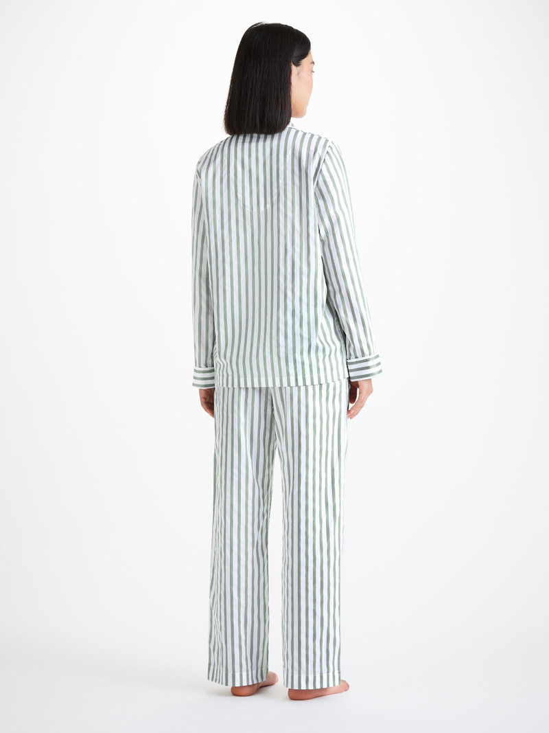 Women's Pajamas Capri 24 Cotton Batiste Green 4