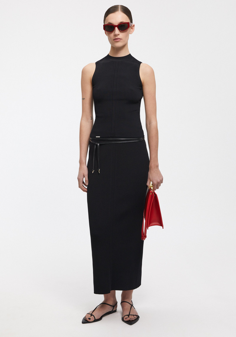 JUNE Cut-out back ribbed tank top 3