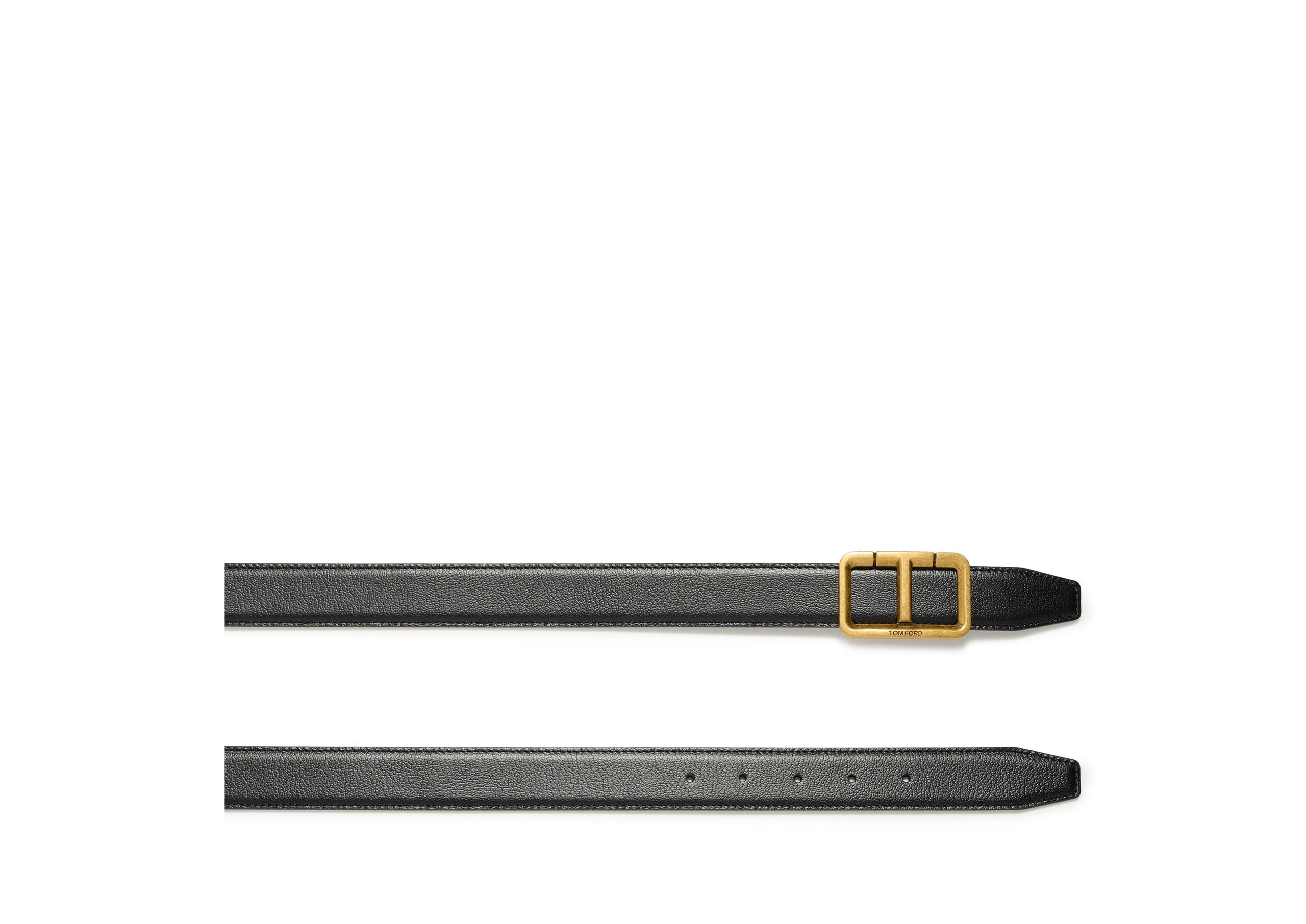PRINTED GRAIN LEATHER SCORED T BELT - 2